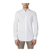 Katoenen Lange Mouw Shirt Calvin Klein , White , Heren