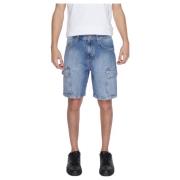 Blauwe Katoenen Shorts met Versleten Effect Antony Morato , Blue , Her...