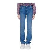 Lichtblauwe Katoenen Mom Jeans Collectie Guess , Blue , Dames