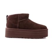 Bruine Suède Platformlaarzen voor Dames UGG , Brown , Dames