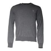 Donkergrijze Wollen Pullover Sweater Dolce & Gabbana , Gray , Heren