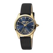 Elegante Quartz Analoge Horloge met Leren Band Just Cavalli , Multicol...