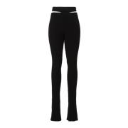 Geribbelde Skinny Broek Andrea Adamo , Black , Dames