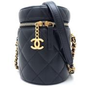 Pre-owned Leather chanel-bags Chanel Vintage , Black , Dames