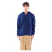 Polo Lambswool Sweater Seven Gauge , Blue , Heren