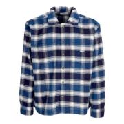 Navy/Multi Geweven Shirt met Zakken Obey , Multicolor , Heren