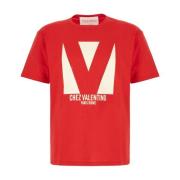 Casual Katoenen T-Shirt voor Mannen Valentino Garavani , Red , Heren