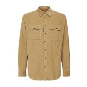 Corduroy Patch Zakken Shirt Dsquared2 , Beige , Heren