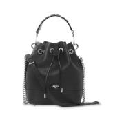 Zwarte Leren Bucket Bag Lancel , Black , Dames