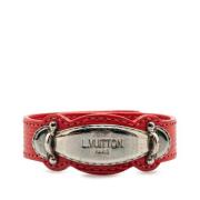 Pre-owned Leather bracelets Louis Vuitton Vintage , Red , Dames