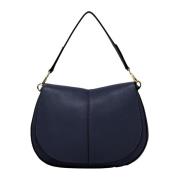 Blauwe Helena Round Leren Tas Gianni Chiarini , Blue , Dames