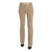 Beige Katoenen Rechte Broek Just Cavalli , Beige , Dames