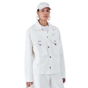 Minimalistische Denimjack Wit Object , White , Dames