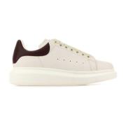 Witte leren sneakers met chocolade hiel Alexander McQueen , White , Da...