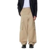 Cargo broek in gladde stof 424 , Beige , Heren