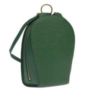 Pre-owned Leather backpacks Louis Vuitton Vintage , Green , Dames