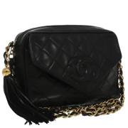 Pre-owned Leather shoulder-bags Chanel Vintage , Black , Dames