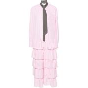 Roze Gerimpelde Jurk Moschino , Pink , Dames