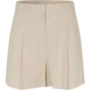 Beige Linnen Shorts met bijpassend vest mbyM , Beige , Dames