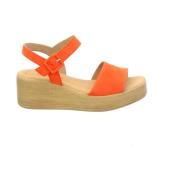 Velours Sleehak Sandalen Gabor , Orange , Dames