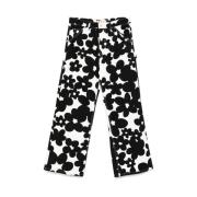 Bloemenprint Wijde Pijp Broek Marni , Black , Heren