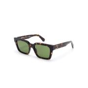 Schildpad Patroon Vierkant Frame Groene Lenzen Bril Off White , Brown ...