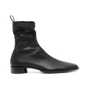 Zwarte Leren Mid-Calf Laarzen MM6 Maison Margiela , Black , Heren