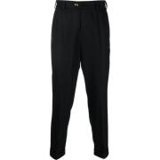 Zwarte Broek van Wolmix met Rechte Pijpen Pt01 , Black , Heren