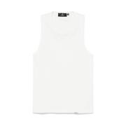 Logo Plaque Sleeveless Round Neck T-shirt Represent , White , Heren