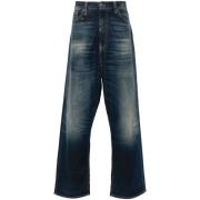 Indigo Blue Wide Leg Denim Jeans R13 , Blue , Heren