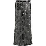 Bloemen Paillet Wijde Pijp Broek Siedrés , Black , Dames