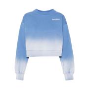 Korenbloemblauwe Crew Neck Logo Sweatshirt Sporty & Rich , Blue , Dame...