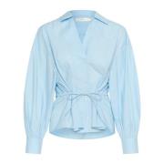 Feminine Shirt Blouse met Pofmouwen InWear , Blue , Dames