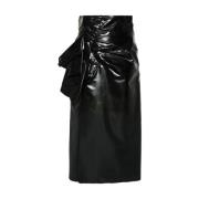 Zwarte Gecoate Rok met Gerimpeld Detail Maison Margiela , Black , Dame...