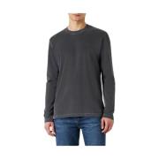 Lange Mouw Ronde Hals T-shirt Marc O'Polo , Black , Heren