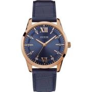 Heren Quartz Horloge Blauw Leer Guess , Blue , Heren