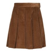 Zwarte Fluwelen Geplooide Rok Max Mara Weekend , Brown , Dames