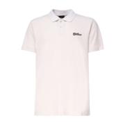 Witte Katoenen Poloshirt Geribbelde Kraag Jack Wolfskin , White , Here...