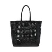 Zwarte Leren Mand Weefsel Tote Tas Dragon Diffusion , Black , Dames