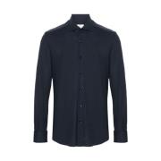 Navy Blue Button-Up Shirt Mazzarelli , Blue , Heren