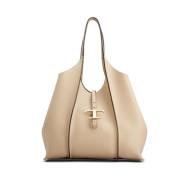 Korrelig Beige Leren Tote Tas Tod's , Beige , Dames