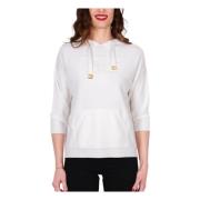 Witte hoodie met logodetail Elisabetta Franchi , White , Dames