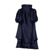 Navy Blue Cape Inzet Jurk Solace London , Blue , Dames