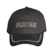 Zwarte Katoenen Hoed Guess , Black , Dames