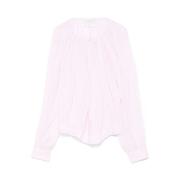 Lila Paarse Ronde Hals Lange Mouw Shirt Forte Forte , Pink , Dames