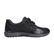 Heren leren schoenen met crêpezool Waldläufer , Black , Heren