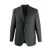 Grijze Wol Formele Blazer Canali , Gray , Heren