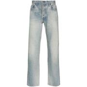 Indigo Blauw Denim Tapered Slim Jeans John Elliott , Blue , Heren