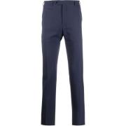 Donkerblauwe Slim-Fit Wollen Broek Canali , Blue , Heren