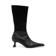 Zwarte Suède Leren Mid-Calf Laarzen Miista , Black , Dames